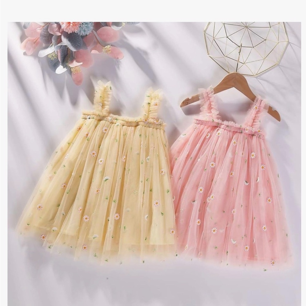 Floral Kids Dress Set in Pink and Yellow